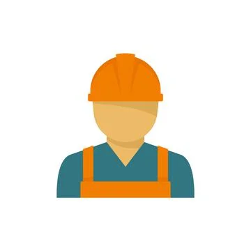 Demolition worker icon flat isolated vector Illustrazione stock