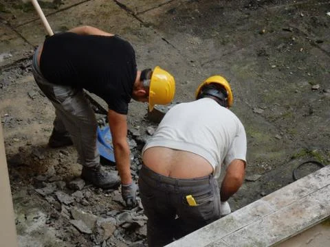 Demolition workers Stock Photos