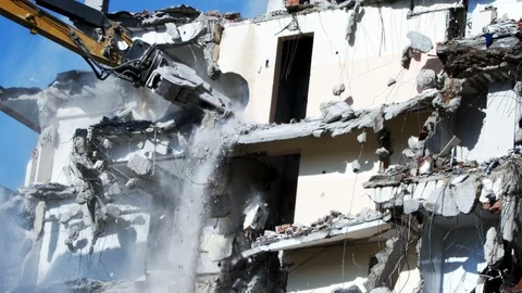 Demolution Destruction an Old House Buil... | Stock Video | Pond5