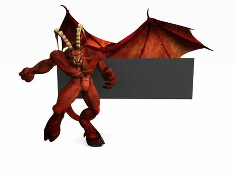 Demon and banner template Stock Illustration