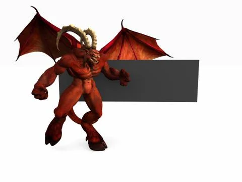Demon and banner template Stock-Illustration