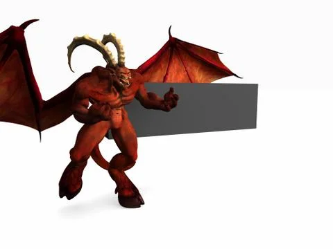 Demon and banner template Illustrazione stock