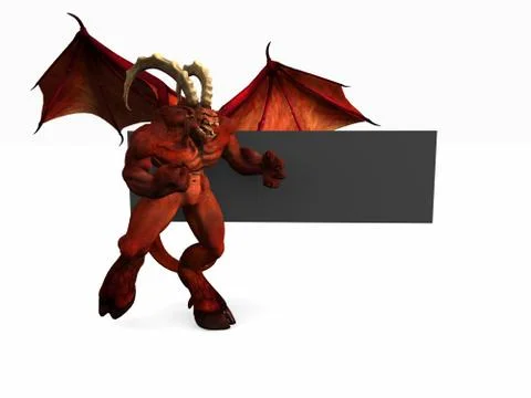 Demon and banner template Stock Illustration