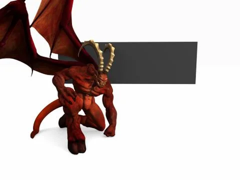 Demon and banner template Stock-Illustration