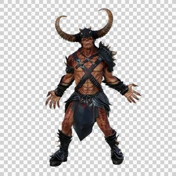 Demon in battle gear Illustrazione stock