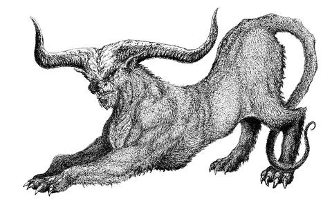 Demon devil damn monster fiend of hell nightmare creature from the underworld Stock Illustration