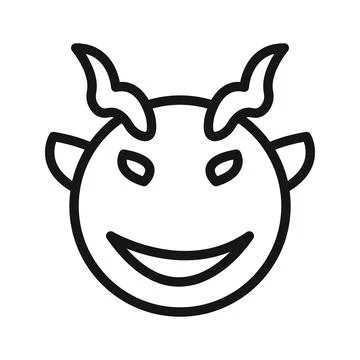 Demon devil icon Black line art vector logo Stockillustratie
