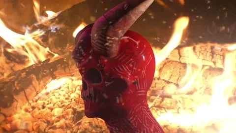 Demon face CGI Stock Footage 155588699