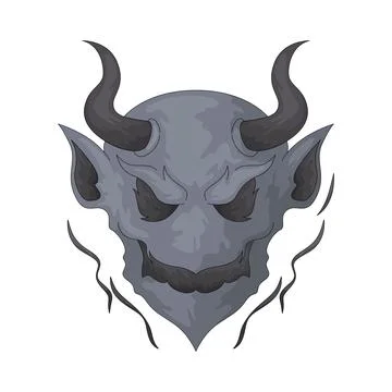 Demon face illustration Illustrazione stock