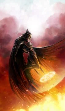 Demon flying. Illustrazione stock