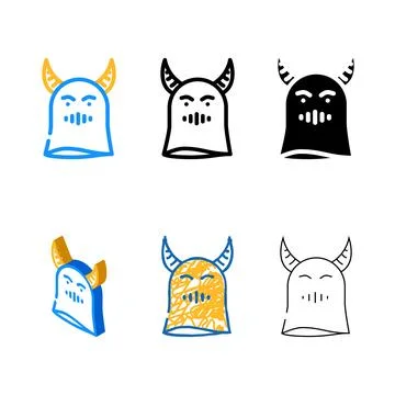 Demon ghost color icon simplified vector Stock Illustration