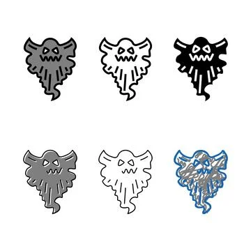 Demon ghost color icon vector styleset Illustrazione stock