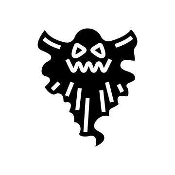 Demon ghost glyph icon vector illustration Stock Illustration