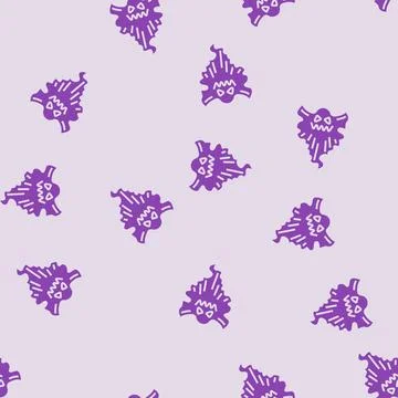 Demon ghost glyph seamless pattern Stock Illustration