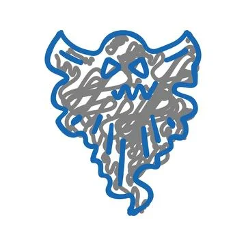Demon ghost icon doodle illustration Stock Illustration