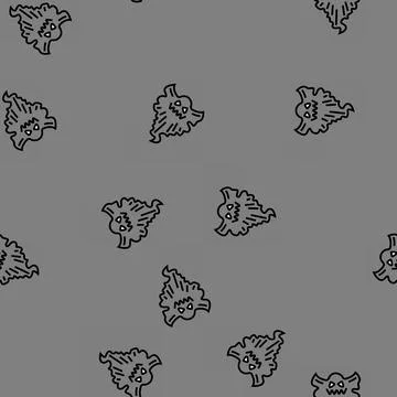 Demon ghost vector seamless pattern 库存插图