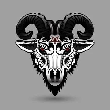 Demon goat head Stock Illustration