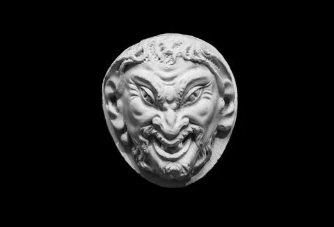 Demon head with copy space. Demonic monster evil face. Stock Photos