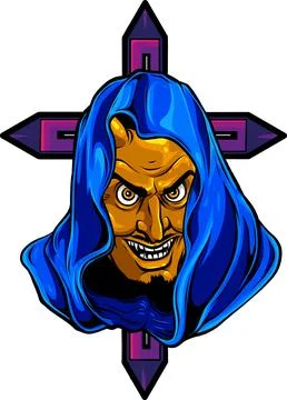 Demon head mask in vector illustration design 库存插图