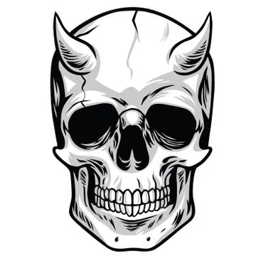 Demon Head Skull Stock Illustration