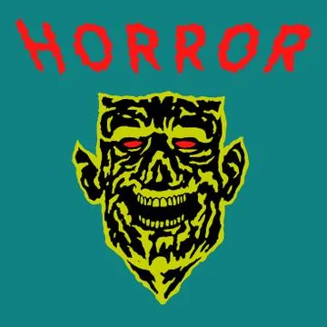 Demon head with torn face. Vector illustration. Stock Illustration