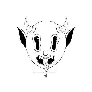 Demon or devil. Halloween spooky cartoon character isolated on white backgrou Stock Illustration