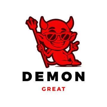 Demon or Devil Icon Logo Design Template Stock Illustration