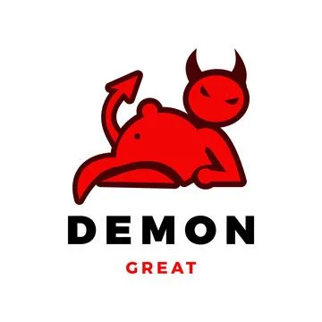 Demon or Devil Icon Logo Design Template Stock Illustration