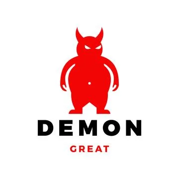 Demon or Devil Icon Logo Design Template Stock Illustration