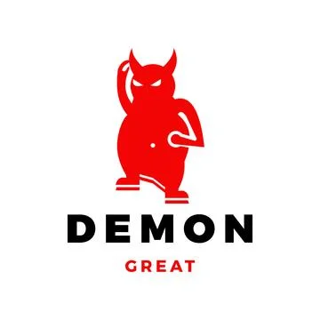Demon or Devil Icon Logo Design Template Stock Illustration