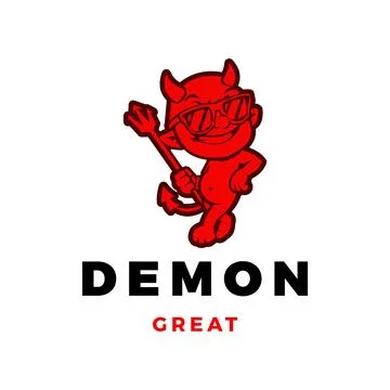 Demon or Devil Icon Logo Design Template Stock Illustration
