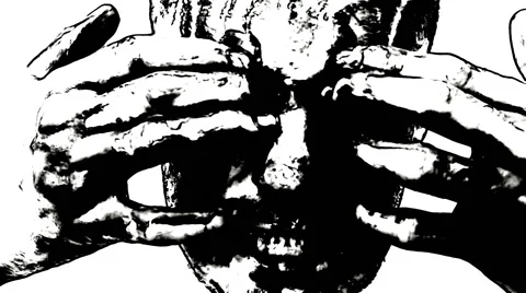 Demon in pain / Cartoon effect Stock Footage 51400829