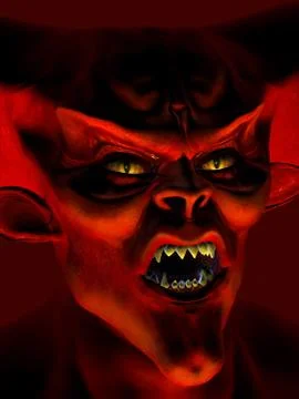 Demon Portrait Stock Illustration