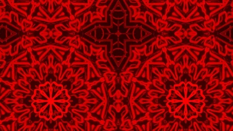 Demon Red and Light Red Fractal Star Flower VJ Geometric Background Video stock 119781413