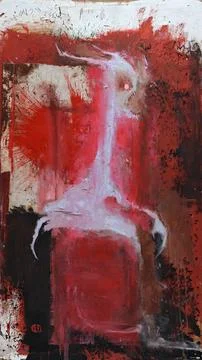 Demon sitting on a throne in hell Stock Illustration