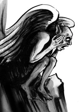 Demon statue Stock Illustration
