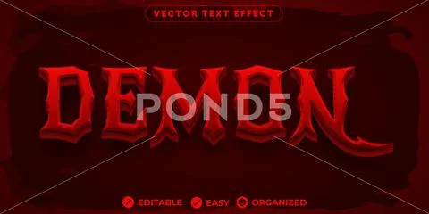 Demon Text Effect,Fully Editable Font Text Effect Illustration #247645020