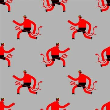 Demon texture. Satan pattern seamless. Devil background. Lucifer ornament. Stock Illustration