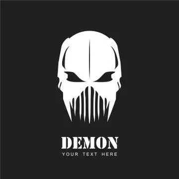 DEMON, White Mask. Alien. Predator. Artwork. Stock Illustration