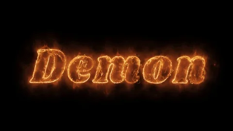 Demon Word Hot Animated Burning Realisti... | Stock Video | Pond5