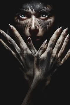 Demonic Look From Hell 스톡 사진