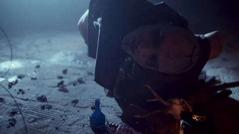 Demonic Monk in a Satanic Ceremony Stock-Footage 259782793