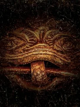 Demonic Sculpture Background Stock Illustration