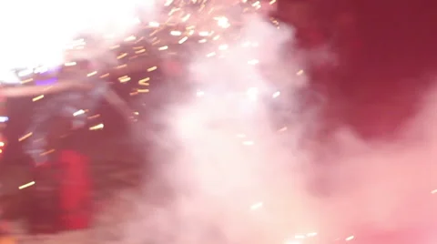 Demons in hell fire flames Stock Footage 55186360