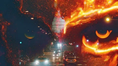 Demons in Washington DC looping video background 스톡 동영상 221502264