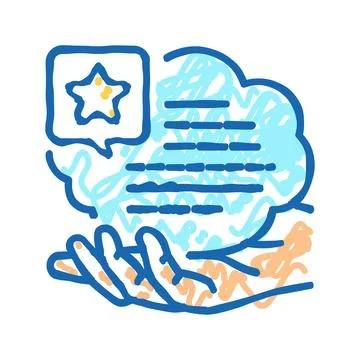 Demonstrate good communication skills icon doodle illustration Stock Illustration