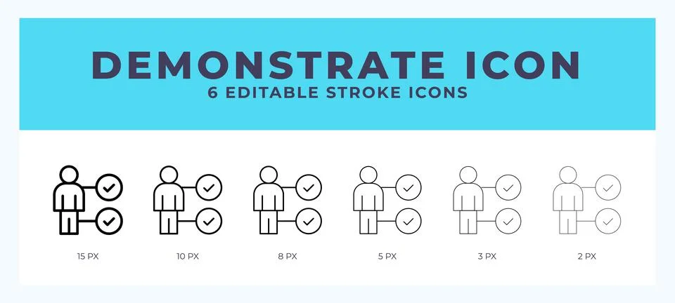 Demonstrate line icon vector illustration. Trendy styles. Stock Illustration