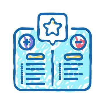 Demonstrate self awareness icon doodle illustration Stock Illustration