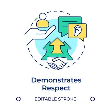 Demonstrates respect multi color concept icon Stock Illustration