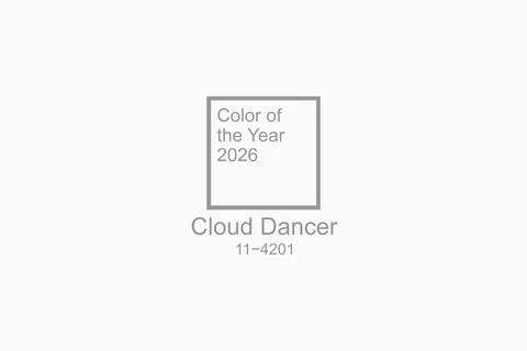 Demonstrating color of 2026 year. Cloud Dancer. White background Stock Illustration